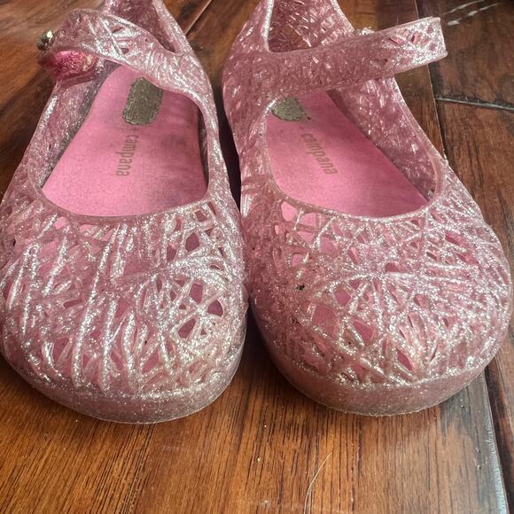 Mini Melissa Campana 8c Pink Glitter Jelly Sandal Mary Jane - Picture 3 of 9